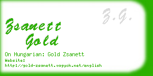 zsanett gold business card